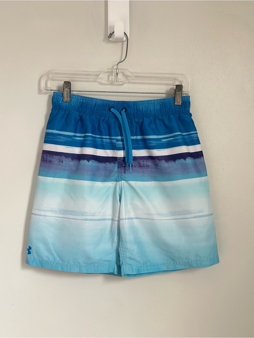 Under Armour Boys' Blue Gradient Stripe Swim Trunks